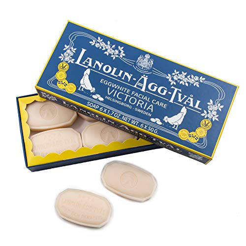 Victoria Lanolin Agg Tval Egg White Facial Care Soap for Women, 6 x 1.7 Ounce Victoria