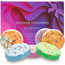 Cleverfy Aromatherapy Shower Steamers - Pack of 6 Shower Bombs. Purple Waves Set: Lavender, Cocoa & Orange, Bergamot & Mandarin, Pomegranate & Rose, Peony & Pear, Lemongrass & Coconut 8.46 OZ CLEVERFY