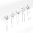 Asooll Bride Wedding Hair Pins Silver Leaf Bridal Hair Pieces Rhinestone Hair Clips for Women and Girls Asooll