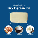 Kenkoderm Psoriasis Mineral Salt Soap with Argan Oil & Shea Butter 4.25 oz | 4 Bars | Dermatologist Developed | Fragrance + Color Free Kenkoderm