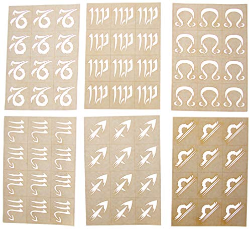 BADGER Totally Tattoo Body Art Stencils Tribal Zodiac July-Dec. Theme Pack BADGER