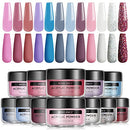 Modelones Acrylic Powder Set - 12 Colors Morandi Acrylic Nail Powder Kit Professional Polymer Glitter Powder Nail Set for Acrylic Nails Extension, Beginner Friendly, No Nail Lamp Needed modelones
