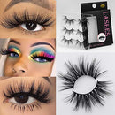 Maycaur 3 Pairs 5D Faux Mink False Eyelashes Makeup Fake Eyelashes 25mm Black Long Handmade Fluffy Soft Reusable Lashes Natural Look Maycaur