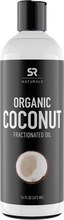 Organic Fractionated Coconut Oil by SR Naturals ~ 100% Pure Multi-Purpose Oil for Hair and DIY products ~ Organic Certified & Non-GMO Verified (1oz) Sports Research