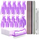 Gel Nail Polish Remover Tools, 20pcs Fingernail &Toenail Clips 114Pcs Nail Pads 5pcs 100/180 Grits Nail Files 400/4000 Grits Nail Buffer Nail Scraper for Dip Powder NailBy Teenitor Teenitor