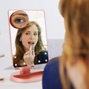 COSMIRROR Lighted Makeup Vanity Mirror with 10X Magnifying Mirror, 21 LED Lighted Mirror with Touch Sensor Dimming, 180Â°Adjustable Rotation, Dual Power Supply, Portable Cosmetic Mirror (Rose Gold) COSMIRROR