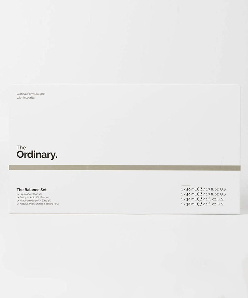 The Ordinary The Balance Set (4 Pcs: Squalance Cleanser + Salicylic Acid 2% Masque + Niacinamide 10% + Zinc 1% + Natural Moisturizing Factors + HA) DECIEM