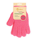 Evridwear Exfoliating Gloves for Shower, 100% Nylon Thick Soft Medium Heavy Bathing Gloves Dead Skin Remover Body Scrubber Smooth Skin with Hang Loop, 1 Pairs (Hot Pink) Evridwear