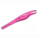 Slant Tweezers-Tweezer Professional Pink Stainless Steel Slant Tip Tweezer-The Best Precision Eyebrow Tweezers with comb YUZHILL