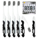 Travel Toothbrushes, Good as a Camping Toothbrush or Travel Toothbrush, Charcoal Folding Toothbrush, Foldable and Compact Travel Toothbrush with Soft Bristles For Your Sensitive Gums (6 Pack-Charcoal) Lingito