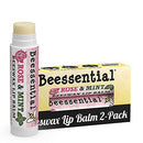 Beessential All Natural Rose Mint Lip Balm 2 pack – Heals and Prevents Dry and Chapped Lips – Moisturizing Beeswax, Coconut, Shea and Cupuacu Butter Beessential