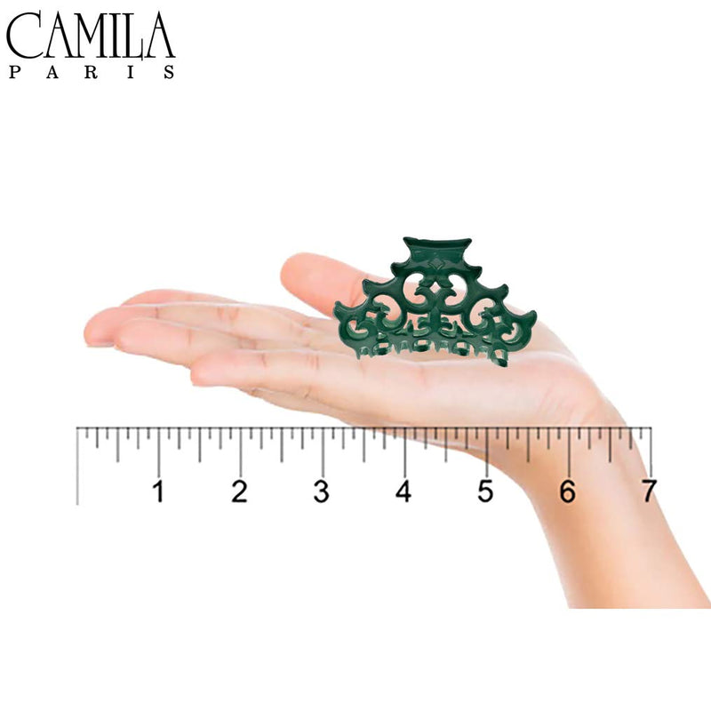 Camila Paris CP2907 French Hair Clips for Women, Girls Hair Claw Clips Jaw Fashion Durable and Styling Hair Accessories for Women, Strong Hold No Slip Grip, Made in France. 2 inch Green Camila Store