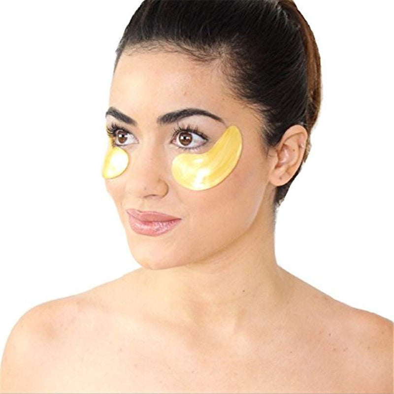 Jakuva 30 Pairs Collagen 24k Gold Eye Masks Under Eye Patches for Puffy Eyes,Reducing Dark Circles & Hydrating & Anti Aging,Beautiful Crystal Gel Eye Masks for Moisturizing (30 Pairs Gold) Jakuva