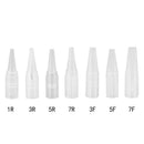 50PCS Clear White Eyebrow Tattoo Needle Tips Permanent Makeup Tattoo Nozzle Caps Disposable 1R/3R/5R/5F/7F (3R) HiTreasure