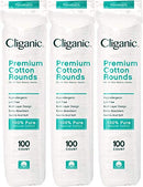 Cliganic Premium Cotton Rounds | Makeup Remover Pads, Hypoallergenic, Lint-Free | 100% Pure Cotton (540 Count) Cliganic