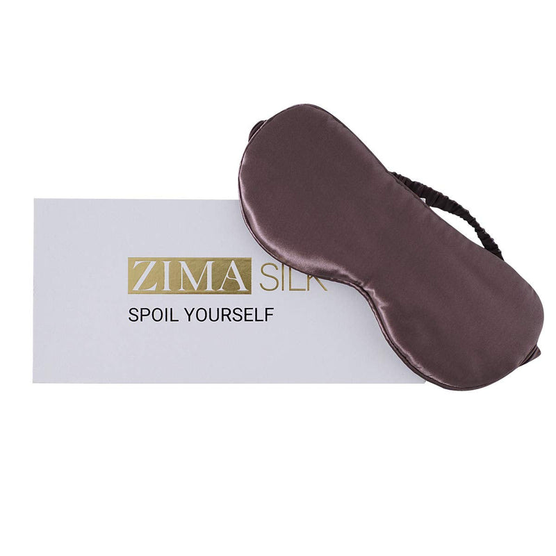ZIMASILK 100% 22 Momme Pure Mulberry Silk Sleep Mask,Filled with 100% Mulberry Silk，Silk Wrapping Strap- Super Soft & Comfortable Sleep Eye Mask for Sleeping (Gray Purple) ZIMASILK Store