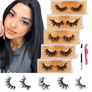GOO GOO Mink Eyelashes, Natural Eyelashes 16mm to 19mm 5 Styles Multipack 3D Mink Lashes Fake Eyelashes Natural Look Reusable Handmade Siberian Mink Fur False EyeLashes for Women GOO GOO