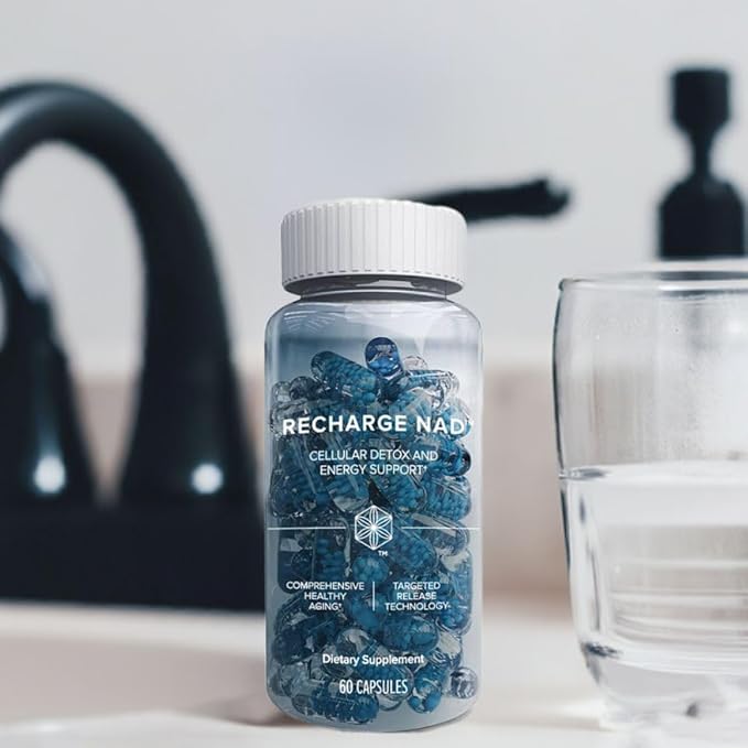 Isagenix Recharge NAD - Cellular Detox, Comprehensive Healthy Aging, and Energy Support - 1 Bottle - 60 ct Targeted Release Capsules Infinity Warehouse