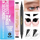 Liquid Eyeliner and Eyeliner Stamp - iMethod Waterproof Eye Makeup, Eye Liner & Winged Eyeliner Stamp, Perfect Cat Eye in Seconds, Long-Lasting, 2 Counts iMethod