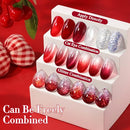 Double Rhythm 6 Pcs 15 ML Gel Polish Set Same Color Same Bottle Soak Off Gel Polish Kit Nail Art Manicure Salon DIY at Home for Women (Jelly Burgundy Red Glitter Silver -T6-56) Infinity Warehouse
