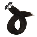 Ugeat Flat Tip Hair Extensions Human Hair 22 Inch Fusion Hair Extensions 50g Keratin Hair Fusion Hair Extensions Black