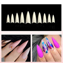 Vivace Natural Stiletto 500 Acrylic Fake False Nail Tips 10 Sizes For Nail Salon Nail Shop (Natural Stiletto) Vivace
