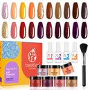 Beetles Dip Powder Nail Kit 20 Colors Fall Harvest Collection Nail Dip Powder with Dip Powder Base Activator and Top Coat Essential Kit Gold Yellow Burgundy Glitter Dipping Powder Nail Art Set beetles Gel Polish
