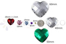Allstarco 15mm Flat Back Heart Acrylic Rhinestones Plastic Gems Plastic Costume Jewels Embelishments - 40 Pieces (Jet Black H101) KraftGenius Allstarco