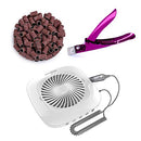 MelodySusie 2 in 1 Nail Dust Collector with Nail Drill, 100 pcs Professional Sanding Bands, Acrylic Nail Clipper Purple MelodySusie