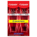Colgate Optic Renewal Teeth Whitening Toothpaste with Fluoride Hydrogen Peroxide Enamel Strength, White, Wintergreen, 3 Ounce (Pack of 2) Colgate