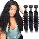 QTHAIR 12A Grade Brazilian Deep Wave Human Hair(8" 10" 12",300g,Natural Black) 100% Unprocessed Brazilian Virgin Hair Deep Curly Hair for Black Women QTHAIR