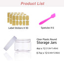 4OZ Slime Containers with Lids + 20 Gram Round Samples Jars (Set of 24)- Empty Small Plastic Containers with Lids for Slime, Lip Scrub, Lotions, Body Butters and Craft Storage Bonus Labels + Spatulas AMORIX