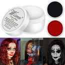 Wismee Clown Makeup Black White Red Cream Face Body Paint Clown Joker Zombie Vampire Skeleton Halloween Costume Fantasy Makeup Fancy Dress Up Cosmetics Set Oil Painting Art (White Red Black) Wismee