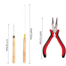 Orgrimmar Hair Extension Tool Kit Hair Extension Remove Pliers Pulling Hook 500 PCS Micro Silicone Rings Bead Device Tool Kits for Professional Hair Styling Tools Accessory (Black) Orgrimmar