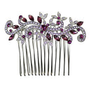 Faship Purple Crystal Floral Hair Comb Faship