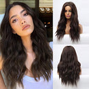 Esmee 24 Inches Long Wavy Black Brown Wigs Cosplay Costume Party Wig for Black Women Afro High Temperature Fiber Synthetic Hair Wigs Esmee