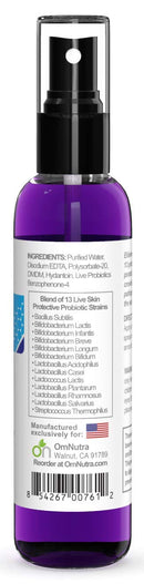 Topical Probiotic Spray For Skin - 13 Strains Live Probiotic Skin Care Dermatic Biome Acne Folliculitis Supplement Dermatitis Rosacea Eczema Treatment Body Face Mist Sprayable Deodorant Microbiome Infinity Warehouse