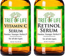 NEW LOOK | Tree of Life Vitamin C Brightening Serum and Retinol Firming Serum, Turn Back Time Facial Serum Duo, Glowing & Revitalizing Skin, 2 Count x 1 Fl Oz Tree of Life Beauty