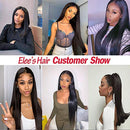 ELEE'S 9A Brazilian Straight Hair 3 Bundles 18 18 18 Inch Brazilian Hair Straight Bundles 100% Unprocessed Straight Human Hair Bundles for Black Women Natural Black ELEE'S HAIR