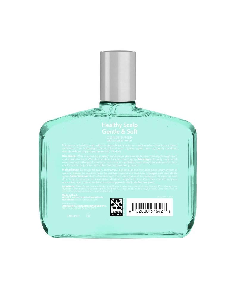 Neutrogena Gentle & Soft Healthy Scalp Conditioner for Sensitive Scalp & Lightweight Moisture, with Micellar Water, pH-Balanced, Paraben & Phthalate-Free, Color-Safe, 12oz Neutrogena