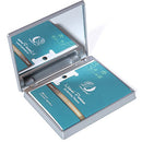 Makeup Mirror with Facial Oil Blotting Paper Sheets - Bamboo Charcoal 100 Counts, Silver Compact Folding Cosmetic Travel Mirror PleasingCare