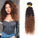 Ombre Kinky Curly Human Hair Bundle 1B/30 Brown Brazilian Hair 8A Grade Soft Human Hair Extension for Black Women 1Pcs/100g (16 Inch) Ladyrite