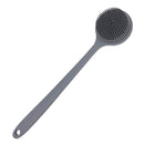 DNC Soft Silicone Back Scrubber Shower Bath Body Brush with Long Handle, BPA-Free, Hypoallergenic, Eco-Friendly (Gray) DNC Store