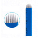 50PCS Blue U18 U-Shape Microblading Needles Eyebrow Tattoo Needles Permanent Makeup Manual Blades(U18) HiTreasure