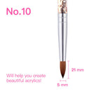 Beetles Acrylic Nail Brush Pure Kolinsky Hair Bristles Acrylic Nails Oval Crimped Shaped Nail Art Brush for Acrylic Powder and Poly Nail Extension Gel Manicure