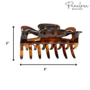 Parcelona French Classic Shaded Tortoise Shell Brown 3" Covered Spring Celluloid Made in France Jaw Claw Hair Clip Clutcher Clamp for Women and Girls Parcelona Store