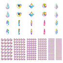 AD Beads 2300 Pcs Top Quality Flatback Rhinestone Around assortment size Plus 100 total in 10 different shapes AD Beads