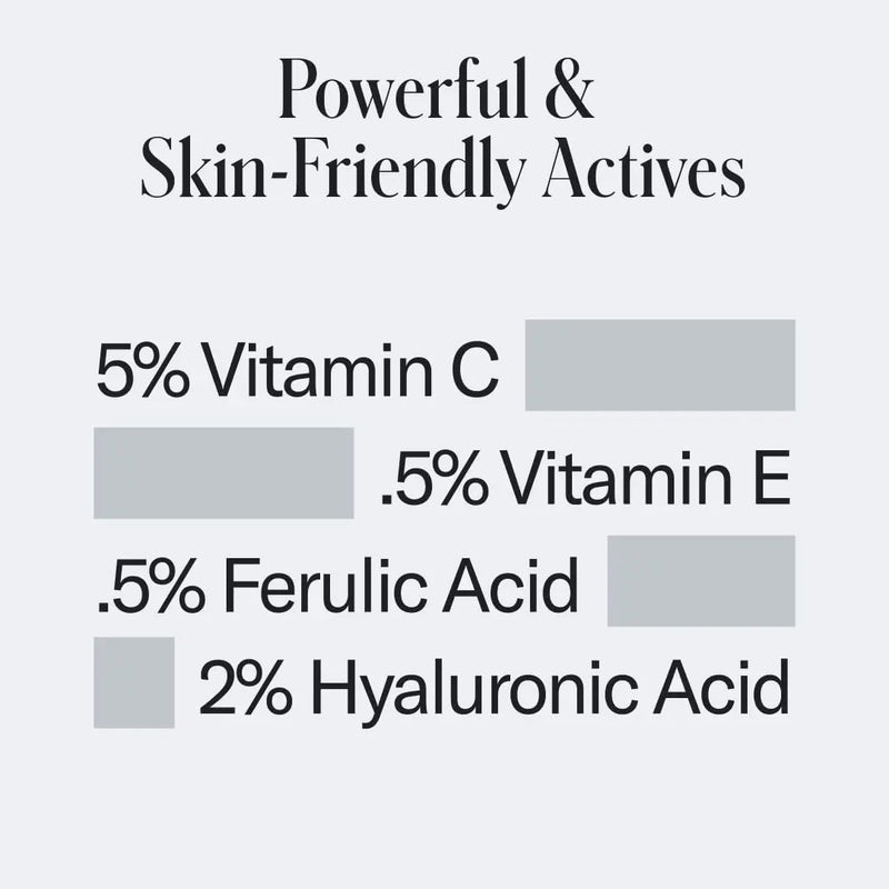 Geologie Vitamin C+E Ferulic Acid Face Serum | Brightening & Firming Anti-Aging Gel Formula | 5% Light-Protected & Stabilized Vitamin C , 0.5% Vitamin E, 1.5% Hyaluronic Acid | 30 ML Infinity Warehouse