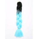 African Jumbo Braiding Synthetic Hair African Box Braids Ombre 24 Inch High Temperature Fiber Senegal Twist Braids 100g/pack 2 Tones Black/Light Blue 3 Packs Hairro Store
