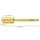 USA Pana 3/32" Safety Nail Carbide - Smooth Round Top Large Barrel Head for Electric Dremel Drill Machine - Grit Size: (4XC, 3XC, 2XC, XC, C, M, F, XF) (Triple Coarse (3XC) GOLD) PANA